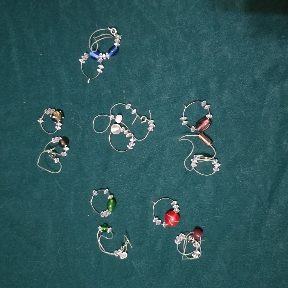 Handmade matching bracelet and wine glass charms!! Set of 6 each